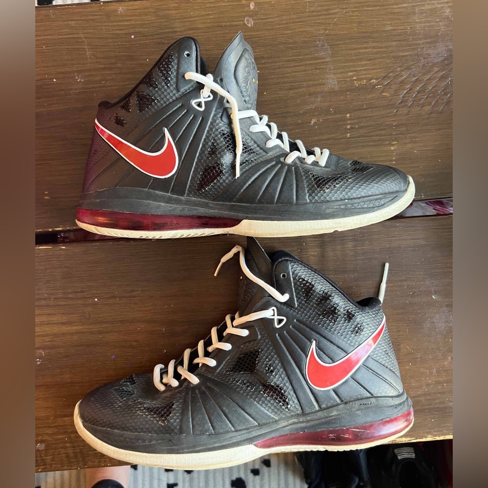 Lebron ps 8 black red size 11